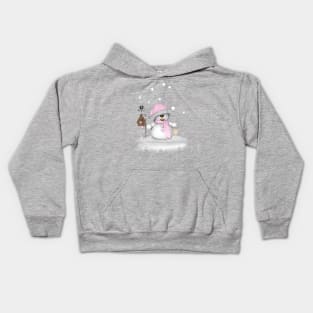 Schneemann Kind Kids Hoodie